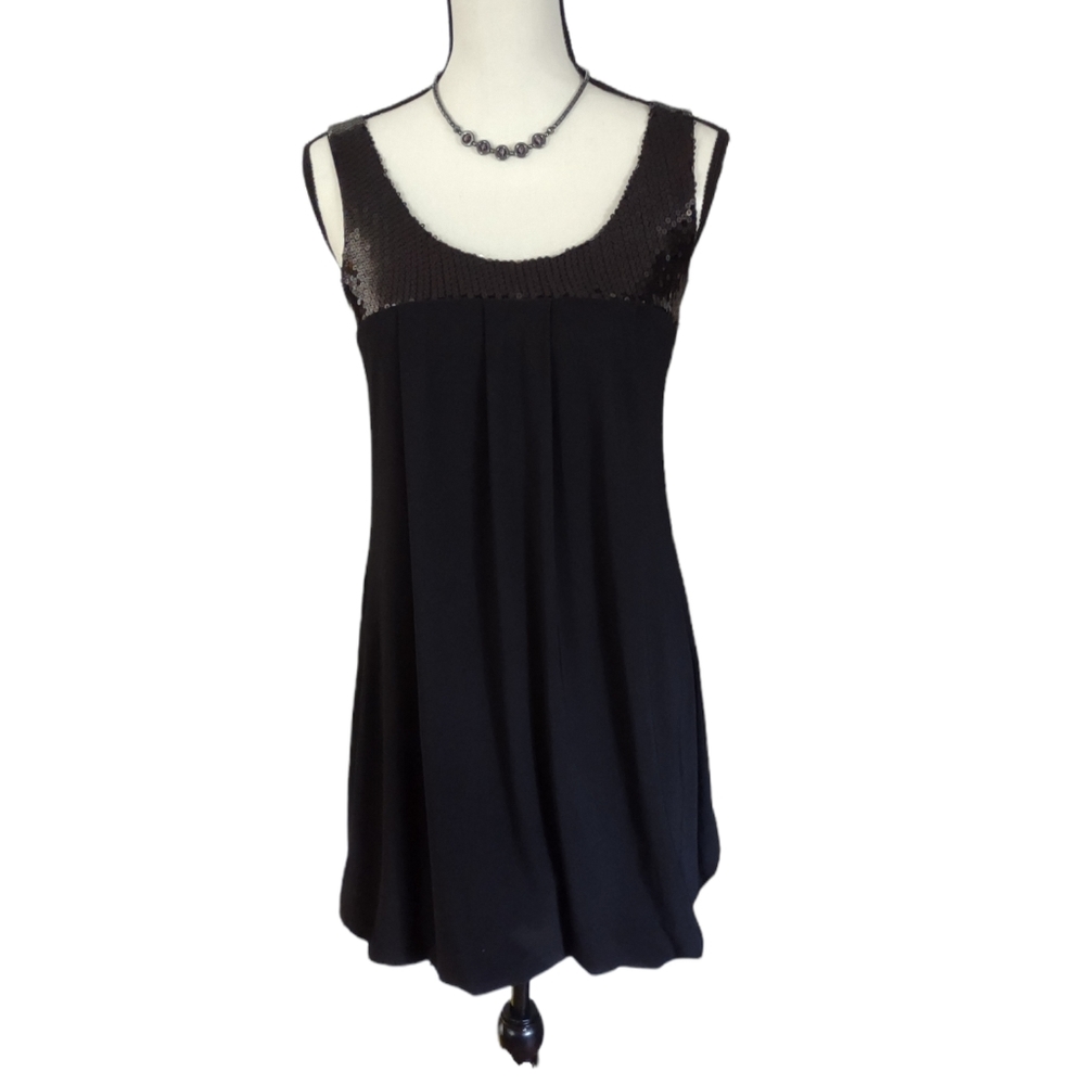 Vanity Black Sequin Bubble Dress Size S